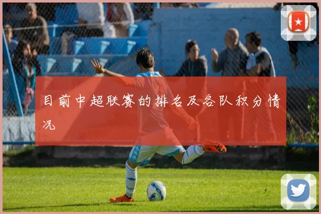 目前中超联赛的排名及各队积分情况